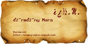 Örmény Mara névjegykártya